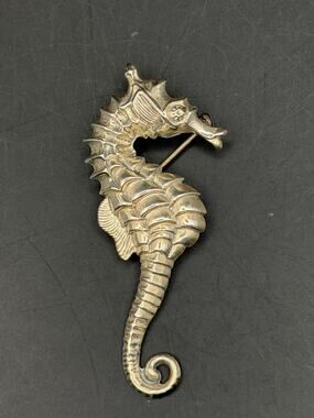 Vintage Beau Sterling Silver Seahorse Brooch/Pin